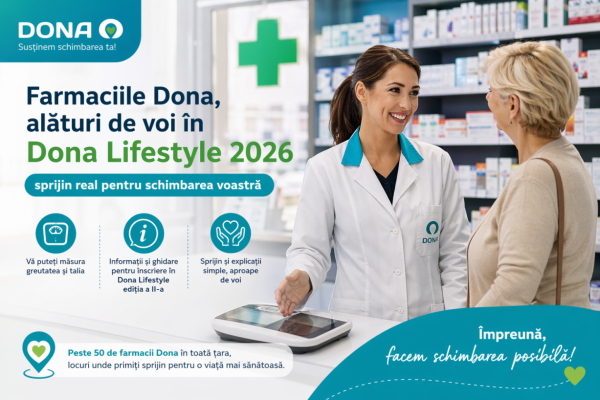 Dona Lifestyle 2026: peste 50 de farmacii Dona unde vă măsurați greutatea
