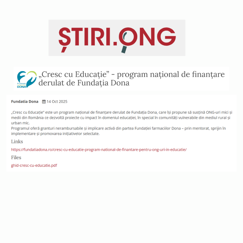 Imagine pentru programul Cresc cu Educație